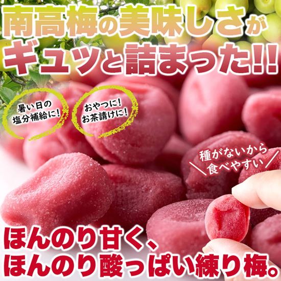 やわらか練り梅 200g 和歌山県産 紀州南高梅を使用 個包装 種無し 練り梅 小梅まる 3