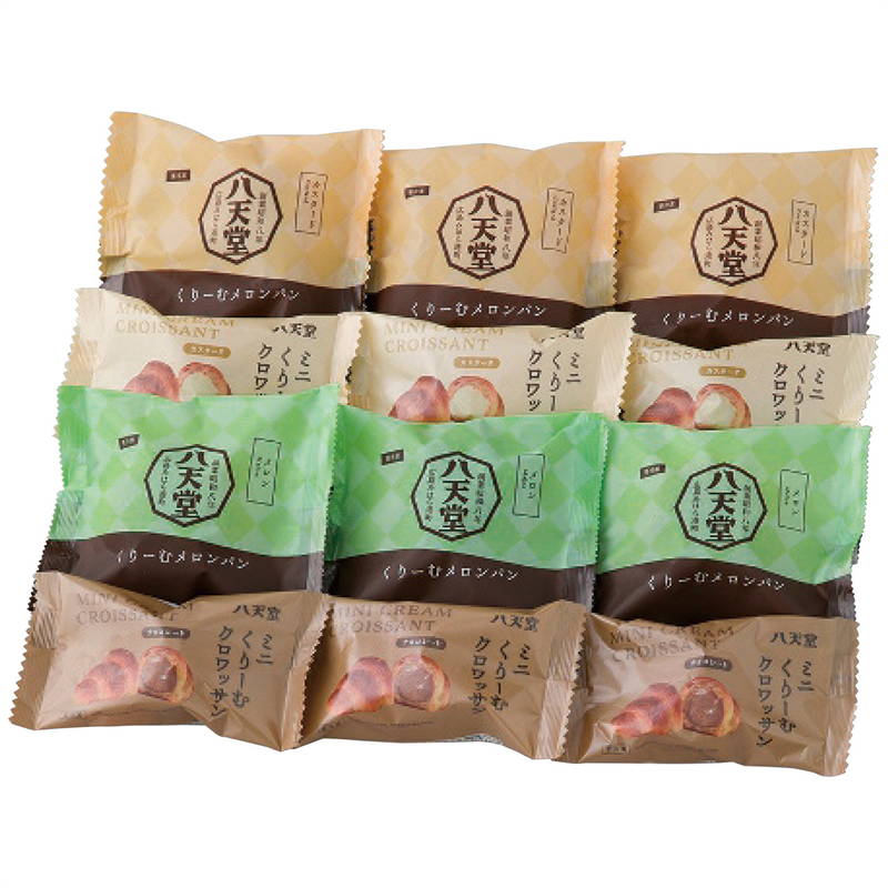 お歳暮 ギフト 2025 御歳暮 八天堂 ミニくりーむクロワッサン・くりーむメロンパン12個詰合せ
