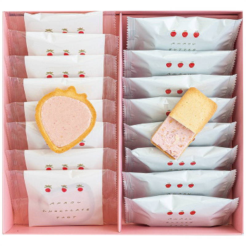 ■商品説明 苺のかたちが可愛らしいあまおう苺を使用した焼き菓子セットです ■商品詳細 製造生産地：日本製 賞味期間：製造日より常温約240日 アレルゲン：卵・乳成分・小麦/大豆・マカダミアナッツ・アーモンド 重さ：440g