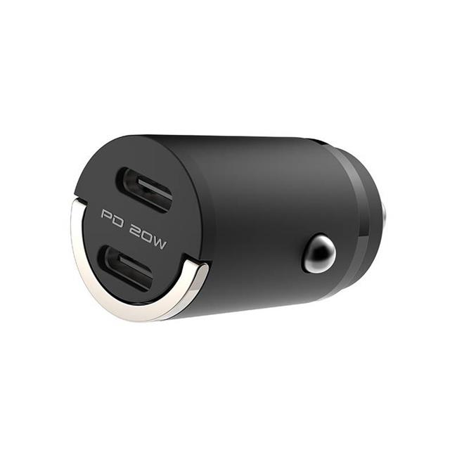 シガーソケット変換アダプタ ミニ 小型 USB Type-C 2ポート DC-PD20W 自動判定 合金取っ手付き 12V/24V..