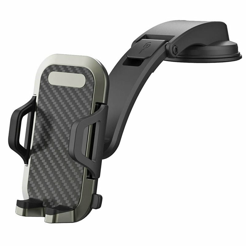 スマホホルダー 吸盤式スマートフォンホルダー 車載用 ローマウント吸盤取り付け ブラック 角度調節 ロ..