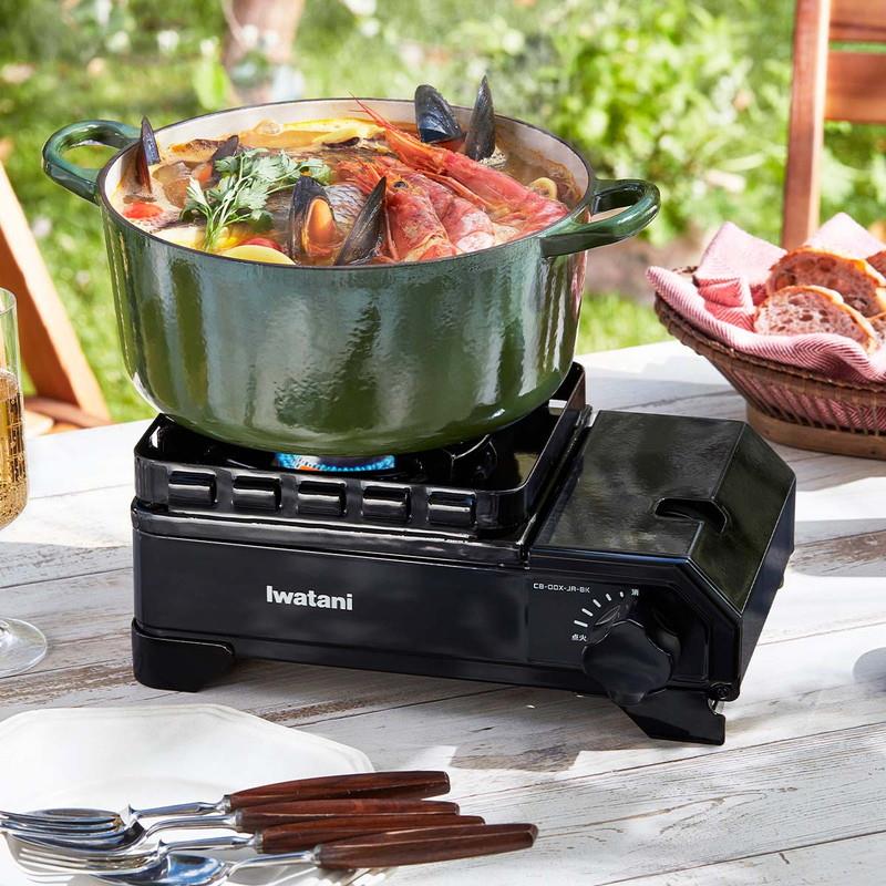 カセットコンロ アウトドア対応 卓上コンロ イワタニ カセットフー タフまるJr. カセットこんろ CB-ODX-JR-BK ブラック