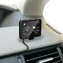 【メール便 送料無料】車用時計 車載用 スマートクロック スマホ同期 デジタル/アナログ表示 天気 温度計 着信通知表示 SNS通知