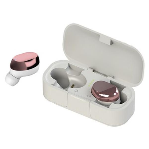 完全ワイヤレスイヤホン Bluetooth イヤホンマイク ヘッドホン 充電ケース付き カナル型 ホワイト
