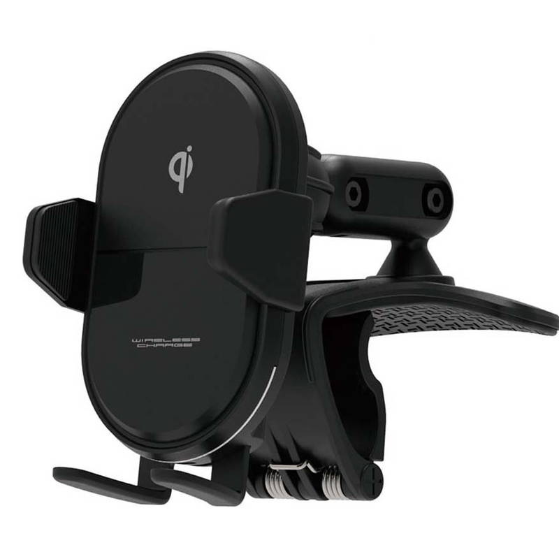 ワイヤレス充電スマホホルダー Qi 自動開閉 手帳型対応 キャパシタ付き クランプ取り付け