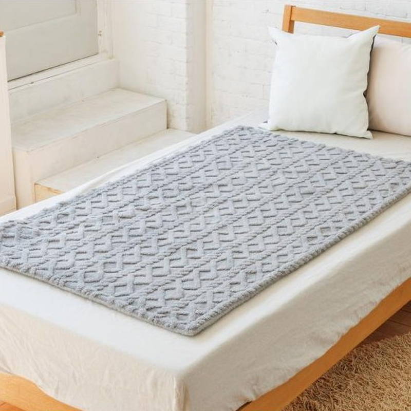 電気毛布 敷き毛布 130x80cm ニット ジャガード 洗える 8時間オフタイマー 省エネ 温度調節 ダニ退治 ..