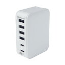 ACアダプター USB充電器 USB-A 4ポート Type-C 2ポート コンセント 電源 リバーシブル 自動識別IC搭載(2)