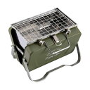 小型バーベキューコンロセット 煮炊き 焚火台 V型卓上グリル コンパクト B6型 オリーブ ソロキャンプ 道具