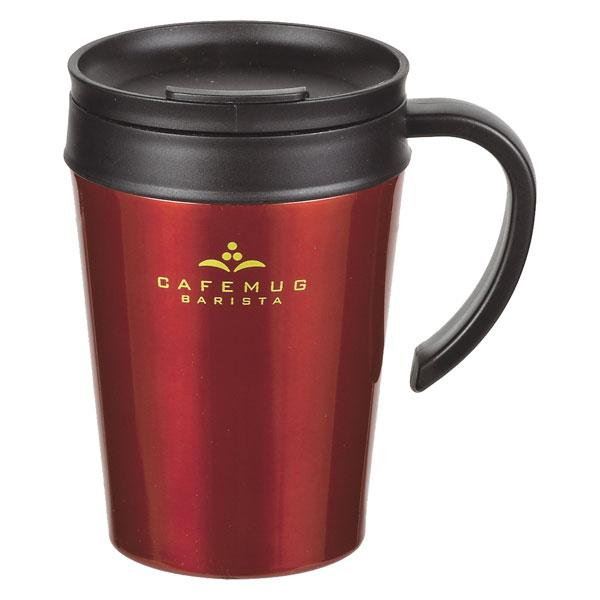 蓋付きマグカップ コーヒーボトル 400ml カフェマグバリスタ 真空蓋付マグカップ コーヒーチェリー