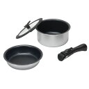 フライパン 片手鍋 取っ手の取れる調理器具セット チーノ ふっ素加工 IH対応 クックウェア4点セット