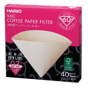 コーヒーペーパーフィルター ドリップ ろ紙 濾紙 ハリオ 03M V60用 無漂白 円すい形 円錐形 1～6杯用 40枚入