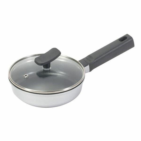目玉焼きフライパン 小型 14cm ガラス蓋付き チーノ ふっ素加工ダイキャスト 目玉焼きパン ガス火専用