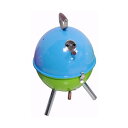 バーベキューコンロ バケットタイプ 蒸し焼き 燻製 スモーカー ブルー×グリーン