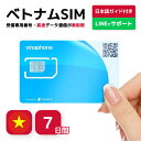 【最安値挑戦】ベトナム7日間 プリペイドSIMカード ビナフォン正規品 高速データ無制限 電話・SMS受信のみ可能 有効…