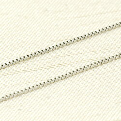 【15時までOK】送料無料!ネックレスチェーンベネチアンチェーン/長さ40cm太さ0.6mm18金ホワイトゴールド(K18WG)【対応_関東】【_包装】P25Jan15