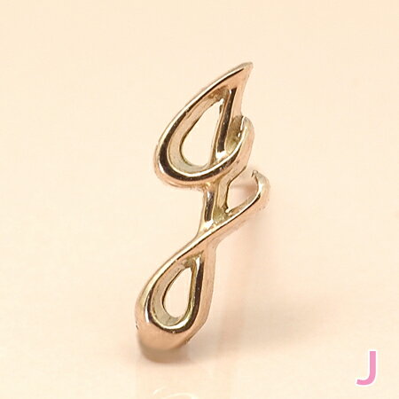 乐天商城 - イニシャル ピアス 片耳 筆記体 J 10金 ゴールド K10