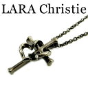 LARA Christie ララクリスティー マイクロミニシリーズ ラヴァーズクロスペンダント ブラック メンズ ネックレス ブラックCZ シルバー925 P5805-B