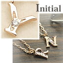 イニシャル ネックレス ブロック体 Y ダイヤモンド 10金 ゴールド K10