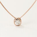 訳あり フクリン留め ネックレス ダイヤモンド 0.1ct 10金ピンクゴールド K10PG