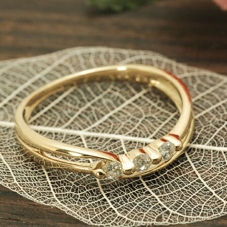 リング ダイヤモンド 18金 イエローゴールド K18 YG