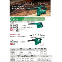 マキタブロワMUB400吹き飛ばし専用変速ダイヤル付AC100V