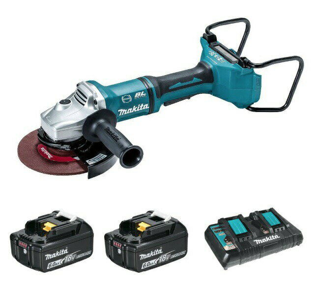 マキタ 180mm 充電式ディスクグラインダ GA700DPG2 バッテリ2個+2口急速充電器+ケース付 18Vx2本=36V対..