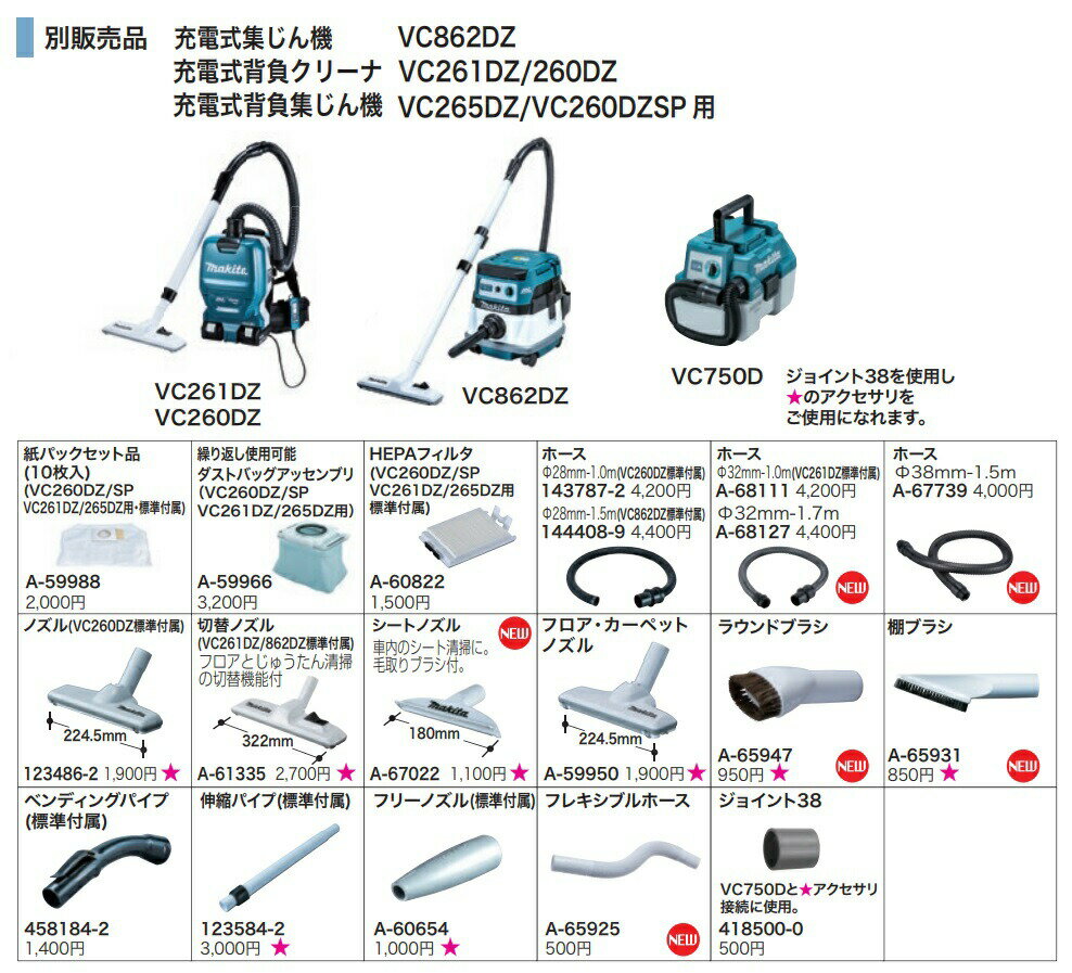 (マキタ) 集じん機用 伸縮パイプ 123584-2 VC862DZ/VC260DZ専用 makita 2