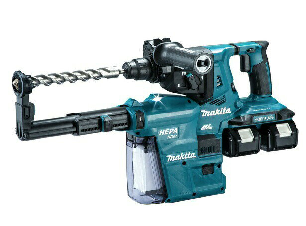 マキタ makita 28mm充電式ハンマドリル ※販売はタイトルの商品です。 ■トップクラス※1の穴あけスピード パワーと低振動を両立、充実のサポート機能をプラス ※1 28mmクラス充電式ハンマドリルにおいて。2018年1月現在、当社調べ。 ■ブラシレスモータ高速穴あけ＆充実の作業量 ■圧倒的低振動 快適な使い心地を実現 ■振り回され低減 ビットロック時の本機の振り回されを加速度センサーが感知 「モータを自動停止」※4 ※4 作業中は本機を確実に保持してください。 本機が振り回された際に、所定の加速度に満たない場合は、本機能は働きません。 ■無線連動※5 充電式工具で連動集じん ※5 別販売品の無線連動集じん機、ワイヤレスユニット、集じんカップが必要です。マキタ makita 28mm充電式ハンマドリル ※販売はタイトルの商品です。 ■トップクラス※1の穴あけスピード パワーと低振動を両立、充実のサポート機能をプラス ※1 28mmクラス充電式ハンマドリルにおいて。2018年1月現在、当社調べ。 ■ブラシレスモータ高速穴あけ＆充実の作業量 ■圧倒的低振動 快適な使い心地を実現 ■振り回され低減 ビットロック時の本機の振り回されを加速度センサーが感知 「モータを自動停止」※4 ※4 作業中は本機を確実に保持してください。 &nbsp; &nbsp; &nbsp; 本機が振り回された際に、所定の加速度に満たない場合は、本機能は働きません。&nbsp; ■無線連動※5 充電式工具で連動集じん ※5&nbsp;別販売品の無線連動集じん機、ワイヤレスユニット、集じんカップが必要です。