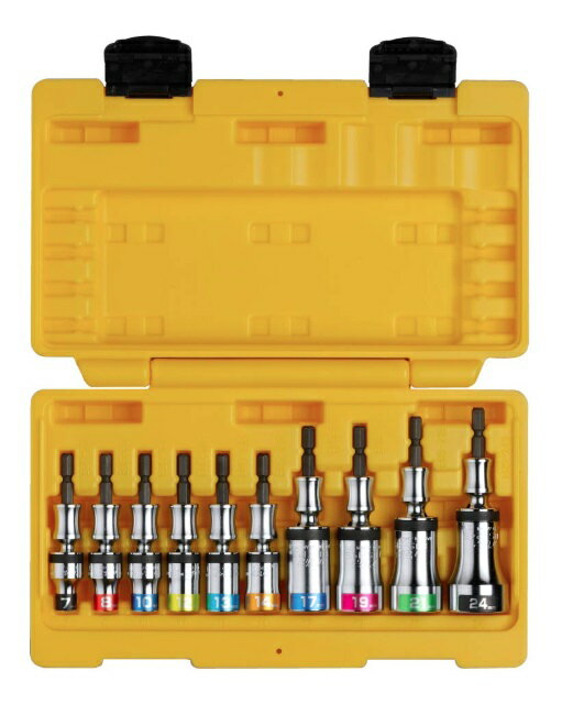 トップ工業 電動ドリル用 ユニバーサルショートソケットセット 10本組 EUS-724SS ケース付 シャンク圧..