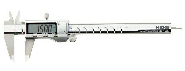KDS デジタルノギス150N DC-150NBP 収納ケース+電池蓋開閉用ドライバー+SR44電池(モニター用)付 測定範..