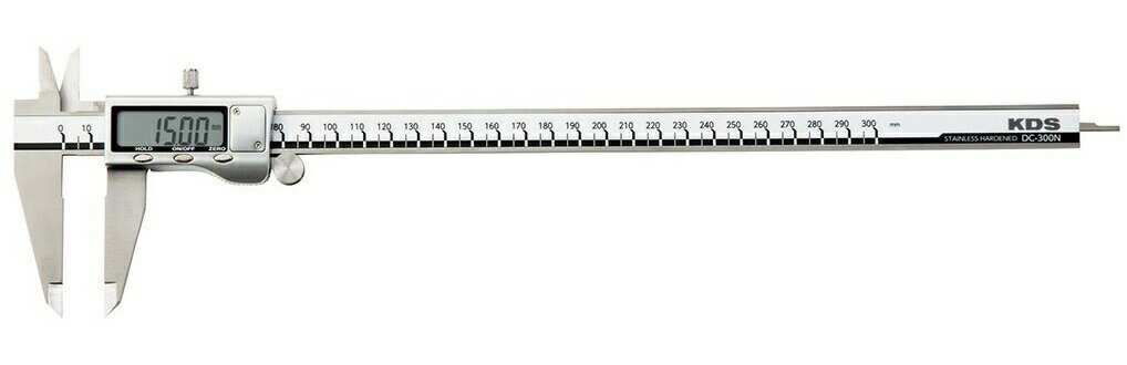 KDS デジタルノギス300N DC-300N 収納ケース+電池蓋開閉用ドライバー+SR44電池(モニター用)付 測定範囲..