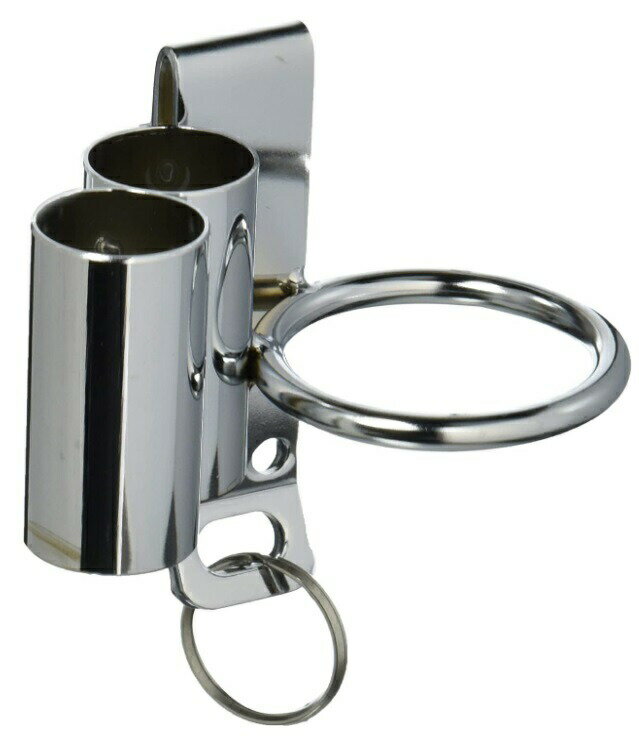 カクイ 工具ホルダー 細巾タイプ クリップ式 No.3-2P-C ステンレス製 ハンマー・シノ・バール差し 60mm..