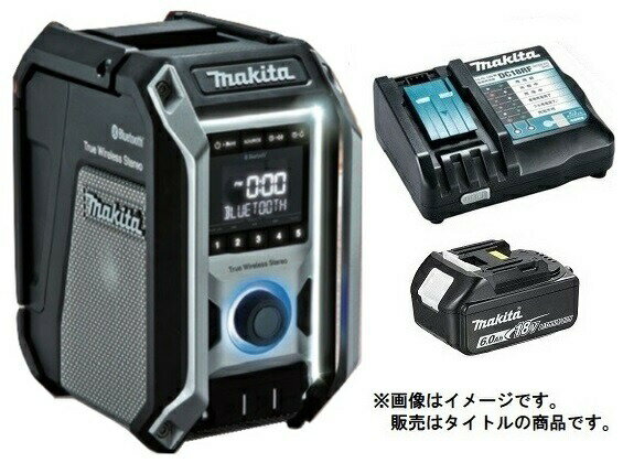 マキタ 充電式ラジオ MR113B(黒)+バッテリBL1860B+充電器DC18RF付 AC100V/10.8V/14.4V/18V対応 makita オリジナルセット品