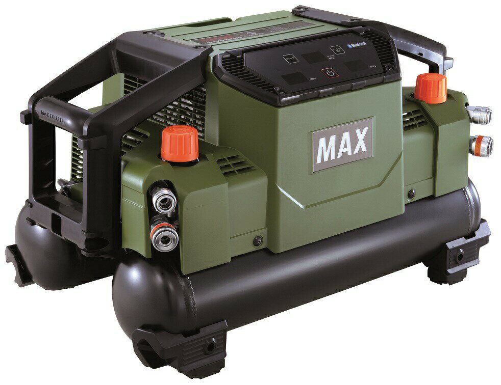 〇 在庫 マックス 高圧エアコンプレッサ AK-HH1310E 限定カラー ミリタリーグリーン ZT92302 タンク容量11L 高圧取出口4個 MAX 大型商品