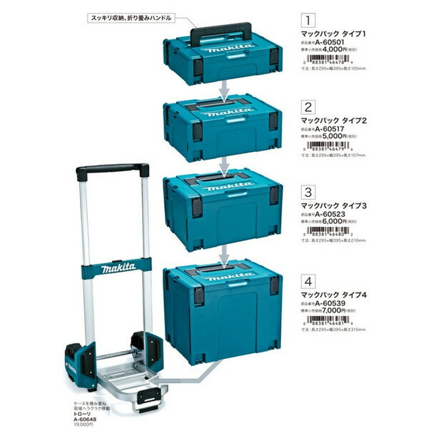 makita(マキタ)マックパック タイプ2 ケースを連結 スマートに整理 寸法295×395×157mm A-60517 2