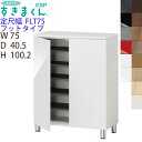 【送料無料】シューズすきまくん 定尺幅 フットタイプ ESP-FLT75 幅75 高さ100.2cm 奥行き40.5cm脚付き 収納家具 日本製 下駄箱 扉は観...