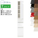 【開梱設置付き】スリムすきまくん Tタイプ 板扉キャビネット 幅31〜45cm 奥行52cm 高さ180.2cm T3 左開き(T3L) 右開き(T3R) SS...