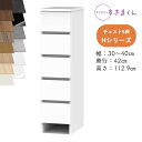 【開梱設置付き】サニタリーすきまくん SNK-H 多段チェスト Hシリーズ チェスト5段 5H オーダー品 デットスペース 有効活用※オーダー品のためキャンセル不可幅30-40cm 高さ112.9cm 奥行42cm(3)