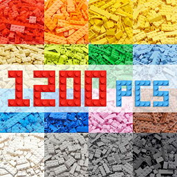 HIUMEクラシック ブロック おもちゃ1200ピースのブロックセット、レゴおよび主要なブランドに対応、12色のクラシックカラー、14のバルクシ