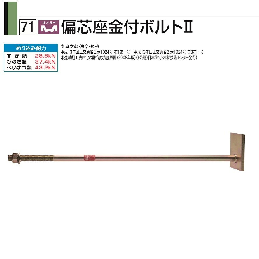 タナカ オメガー偏芯座付ボルト2 M16×700（10本入）1ケースAF5H70