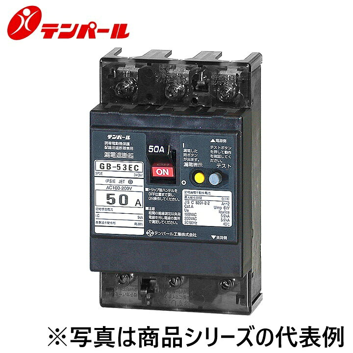 テンパール工業　53EC40154F[GB-53EC 40A 15mA 200-415V]　漏電遮断器 Eシリーズ【経済タイプ】【埋込型】　Ψ