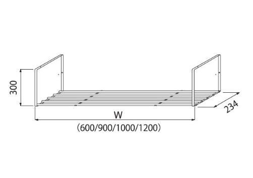 イースタン工業　ステンレス水切棚(パイプ仕様) 1段 W1200mm ⇒