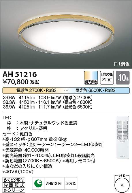 コイズミ照明　AH51216　LEDシーリング Σ