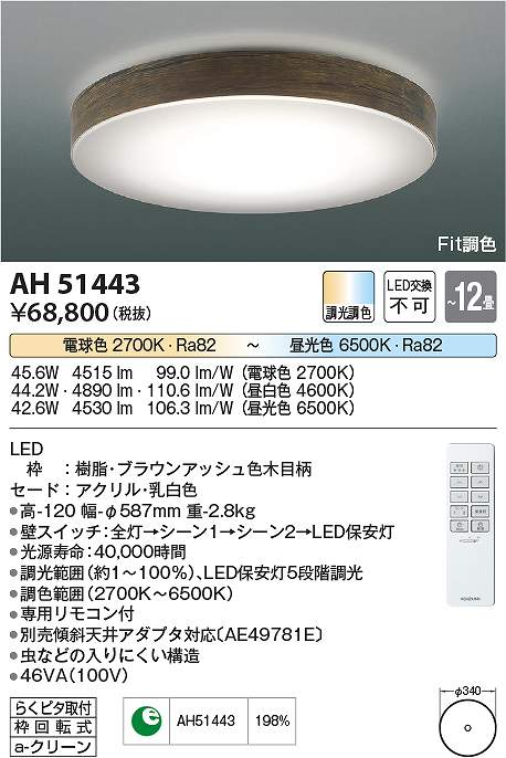 コイズミ照明　AH51443　LEDシーリング Σ