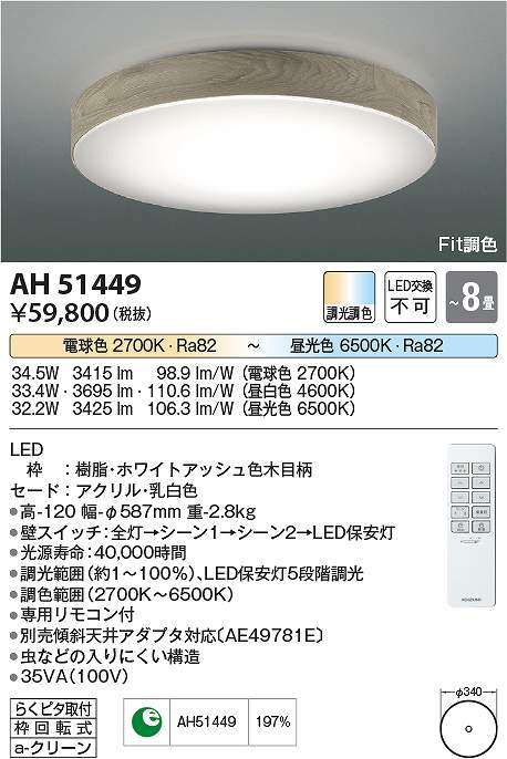 コイズミ照明　AH51449　LEDシーリング Σ