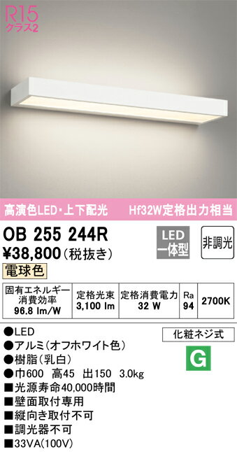オーデリック　OB255244R　LEDブラケット Σ