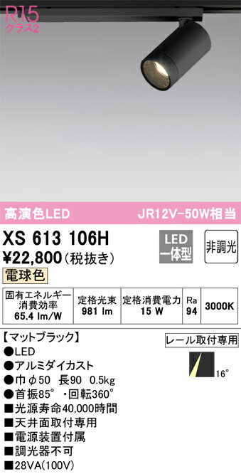 オーデリック　XS613106H　LEDスポットライト Σ(3)
