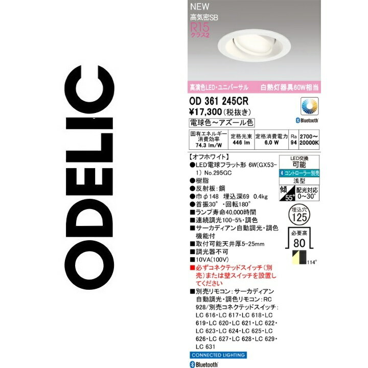 オーデリック　OD361245CR　ランプ別梱包　Σ