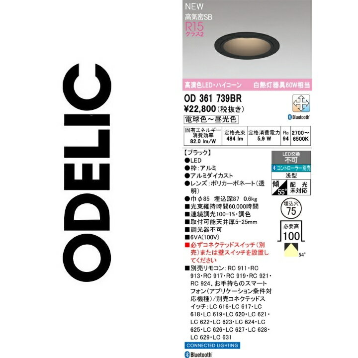 オーデリック　OD361739BR　LEDダウンライト　Σ