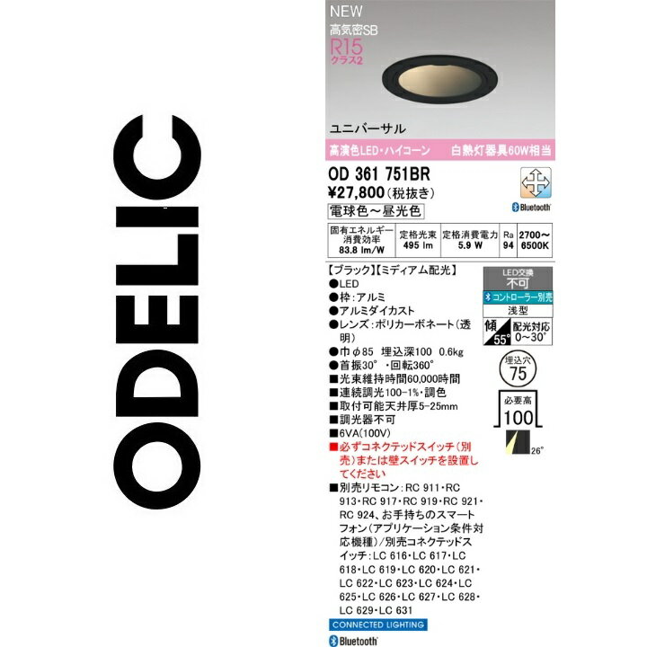 オーデリック　OD361751BR　LEDダウンライト　Σ